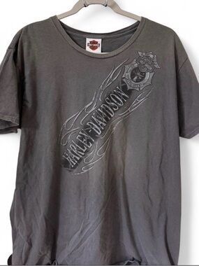 Harley-Davidson Gray Short Sleeve Tee with Diagonal Crest